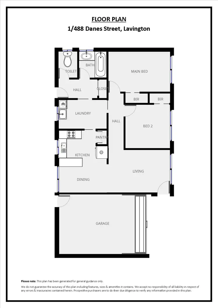 Floorplan of Homely unit listing, 1/488 Danes Street, Lavington NSW 2641