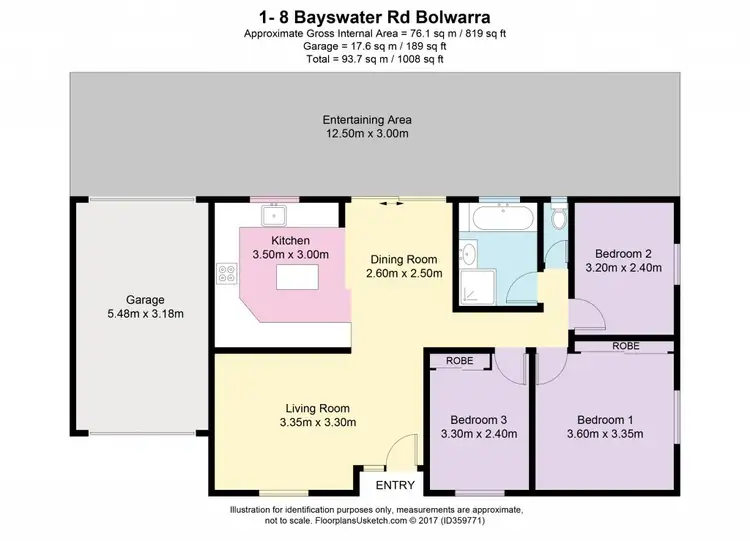 Floorplan of Homely semi-detached listing, 1/8 Bayswater Road, Bolwarra NSW 2320
