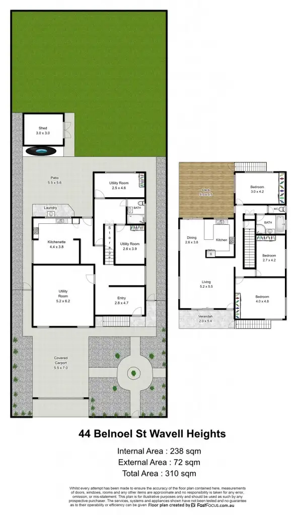 Floorplan of Homely house listing, 44 Belnoel Street, Wavell Heights QLD 4012