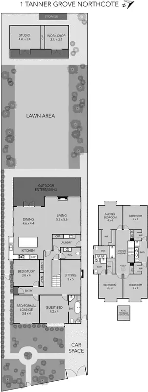 Floorplan of Homely house listing, 1 Tanner Grove, Northcote VIC 3070