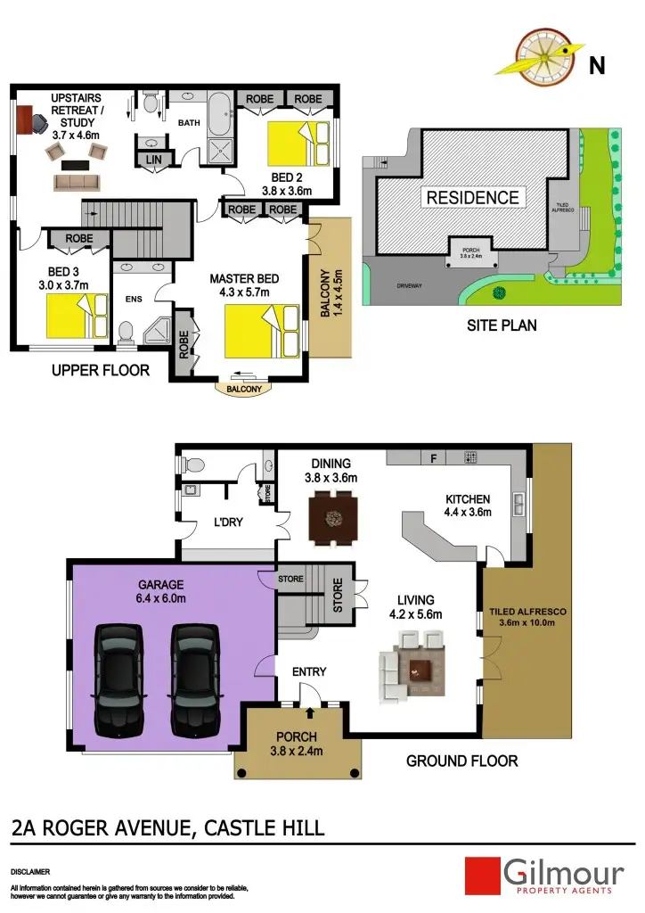 Floorplan of Homely semi-detached listing, 2A Roger Avenue, Castle Hill NSW 2154