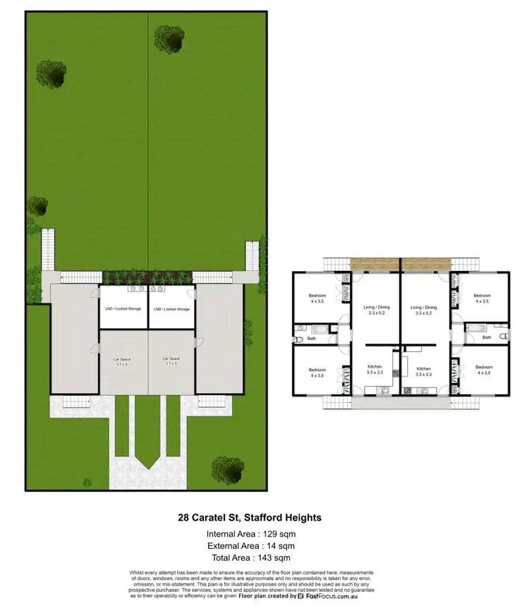 Floorplan of Homely semi-detached listing, 28 Caratel Street, Stafford Heights QLD 4053