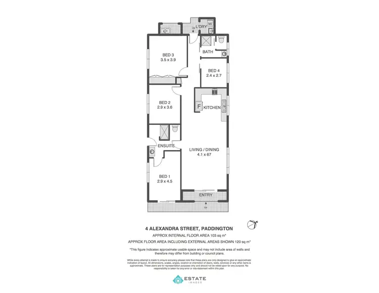 Floorplan of Homely house listing, 4 Alexandra St, Paddington QLD 4064