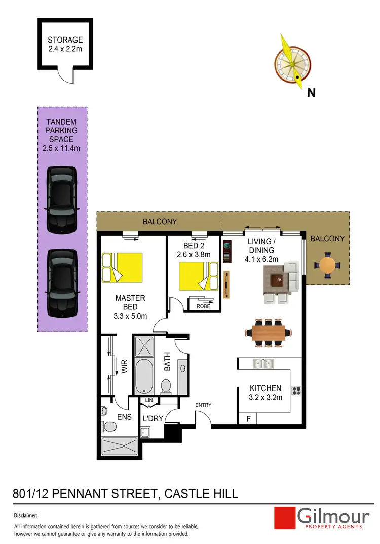 Floorplan of Homely apartment listing, 801/12 Pennant Street, Castle Hill NSW 2154