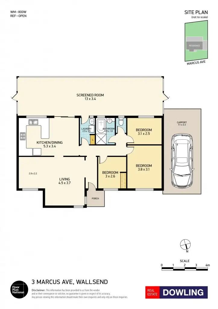 Floorplan of Homely house listing, 3 Marcus Avenue, Wallsend NSW 2287