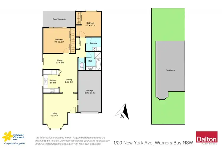 Floorplan of Homely villa listing, 1/20 New York Avenue, Warners Bay NSW 2282
