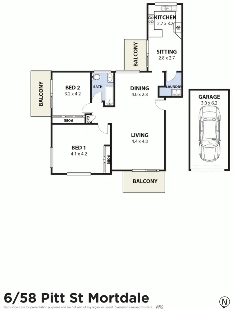 Floorplan of Homely unit listing, 6/58-60 Pitt Street, Mortdale NSW 2223