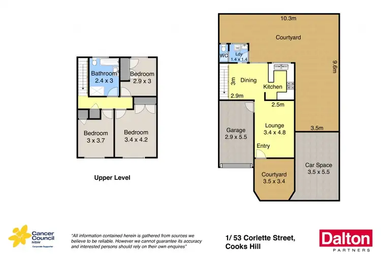 Floorplan of Homely townhouse listing, 1/53 Corlette Street, Cooks Hill NSW 2300