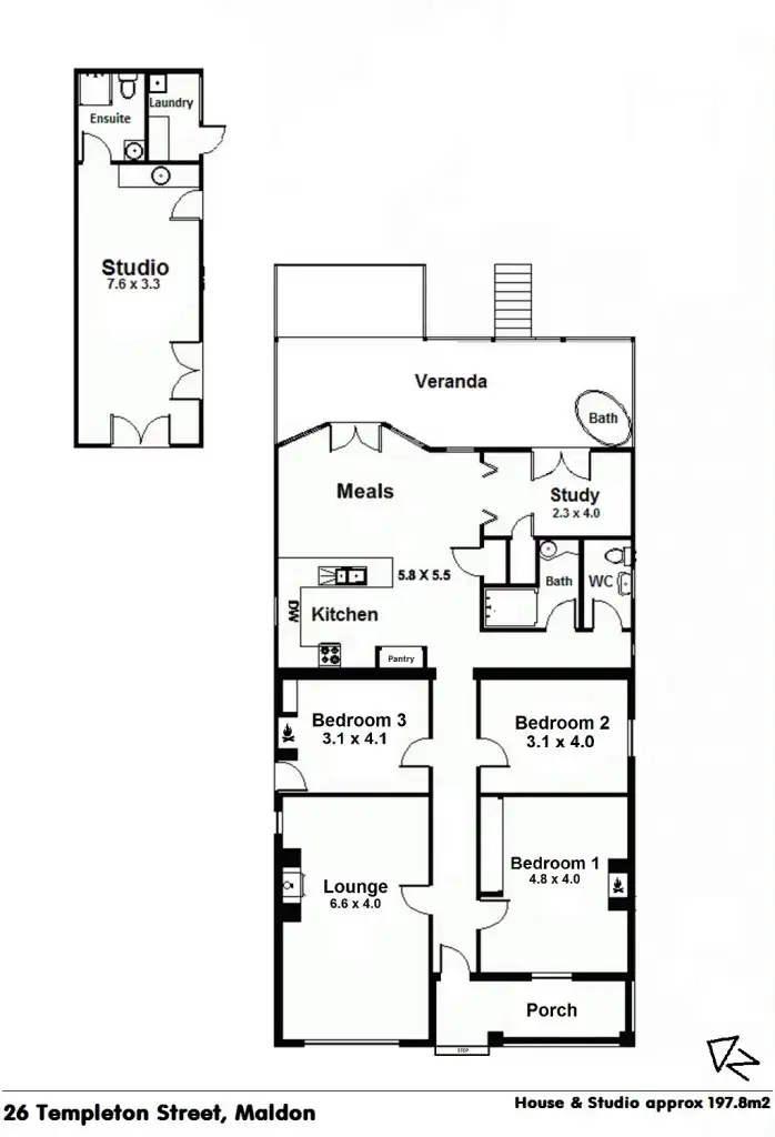 Floorplan of Homely house listing, 26 Templeton Street, Maldon VIC 3463