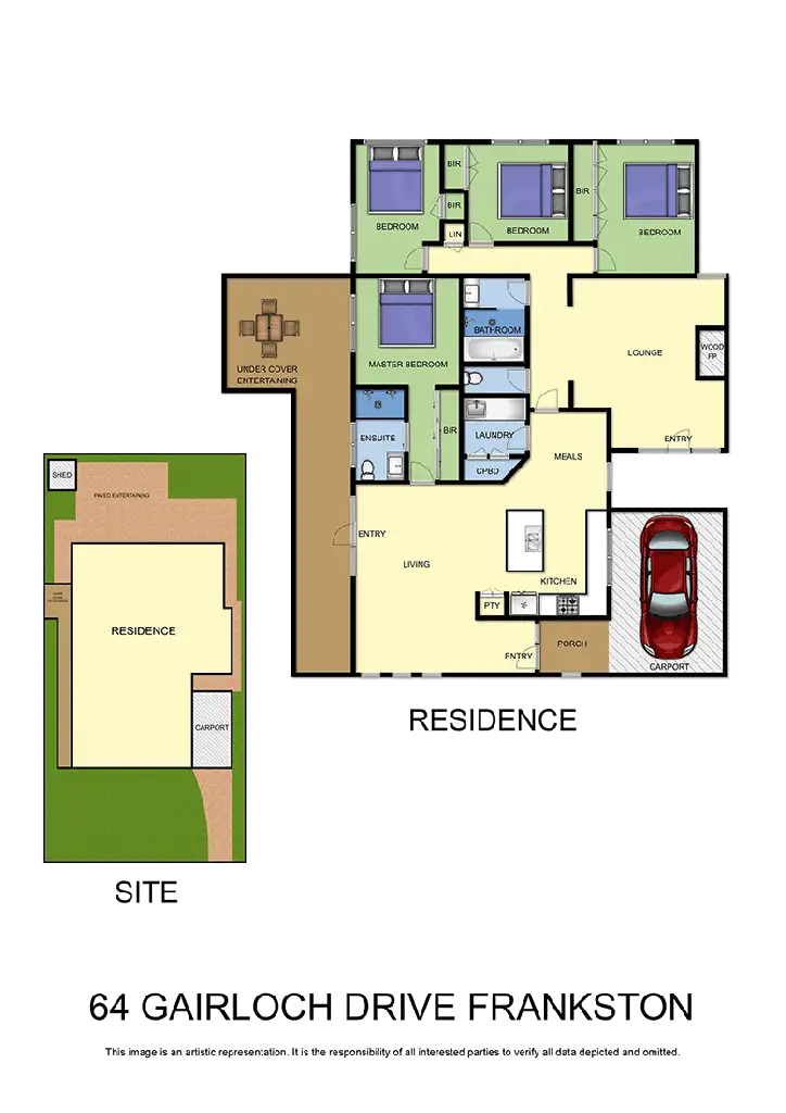 Floorplan of Homely house listing, 64 Gairloch Drive, Frankston VIC 3199