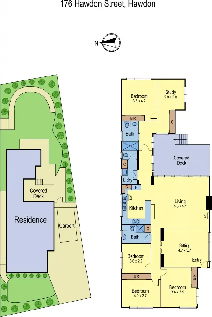 Floorplan of Homely house listing, 176 Hawdon Street, Heidelberg VIC 3084