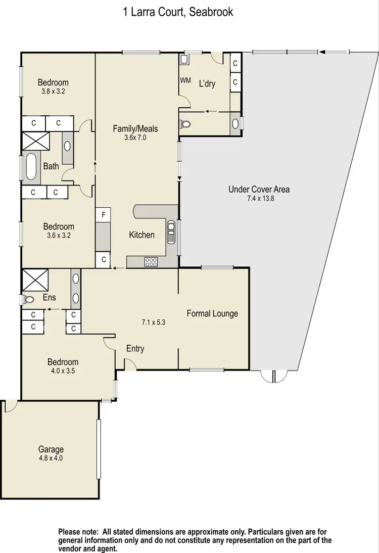 Floorplan of Homely house listing, 1 Larra Court, Seabrook VIC 3028