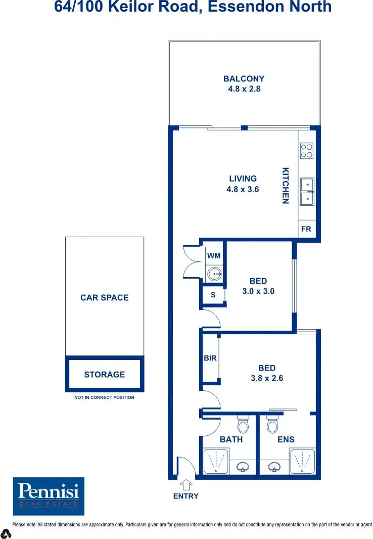 Floorplan of Homely apartment listing, 64/100 Keilor Road, Essendon North VIC 3041