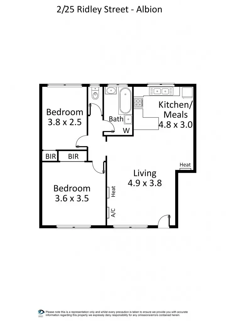 Floorplan of Homely unit listing, 2/25 Ridley Street, Albion VIC 3020