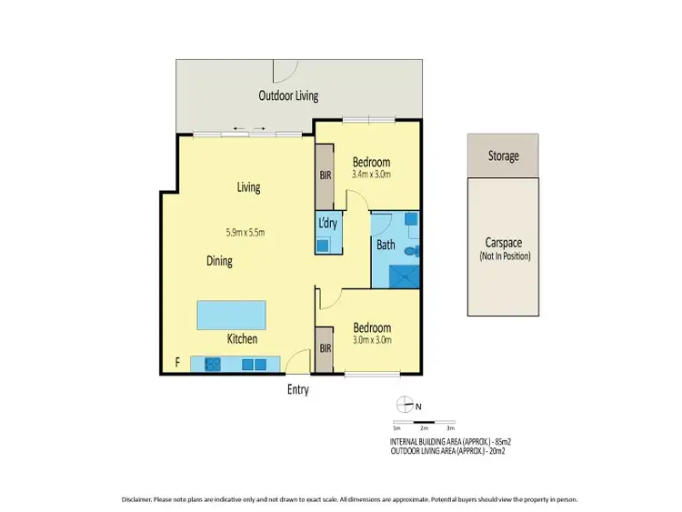 Floorplan of Homely apartment listing, 3/80 Hopetoun Avenue, Brunswick West VIC 3055