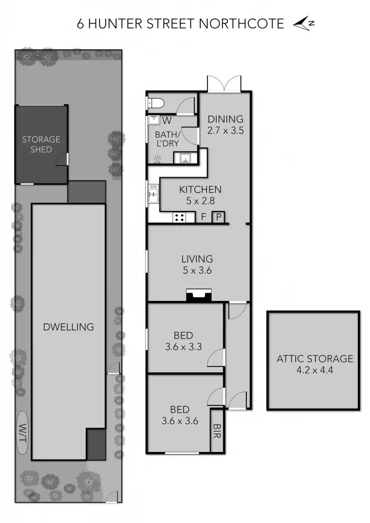 Floorplan of Homely house listing, 6 Hunter Street, Northcote VIC 3070