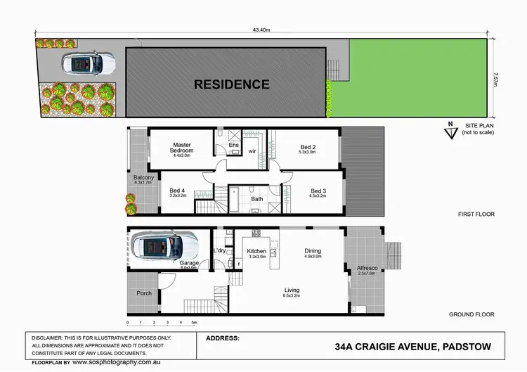 Floorplan of Homely semi-detached listing, 34A Craigie Avenue, Padstow NSW 2211