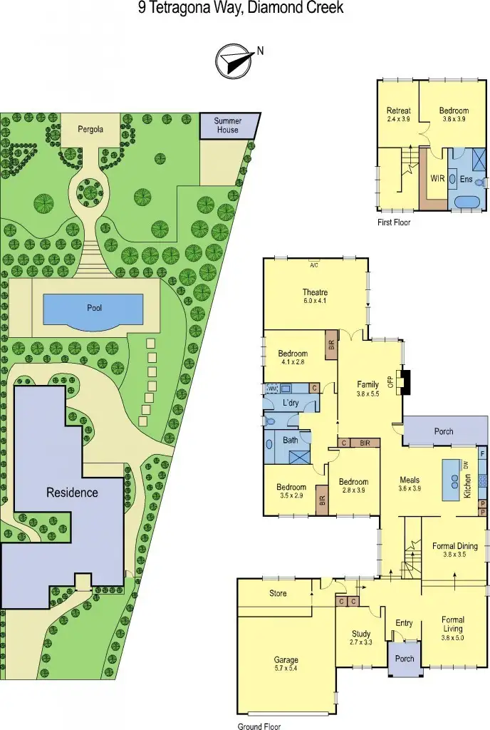Floorplan of Homely house listing, 9 Tetragona Way, Diamond Creek VIC 3089