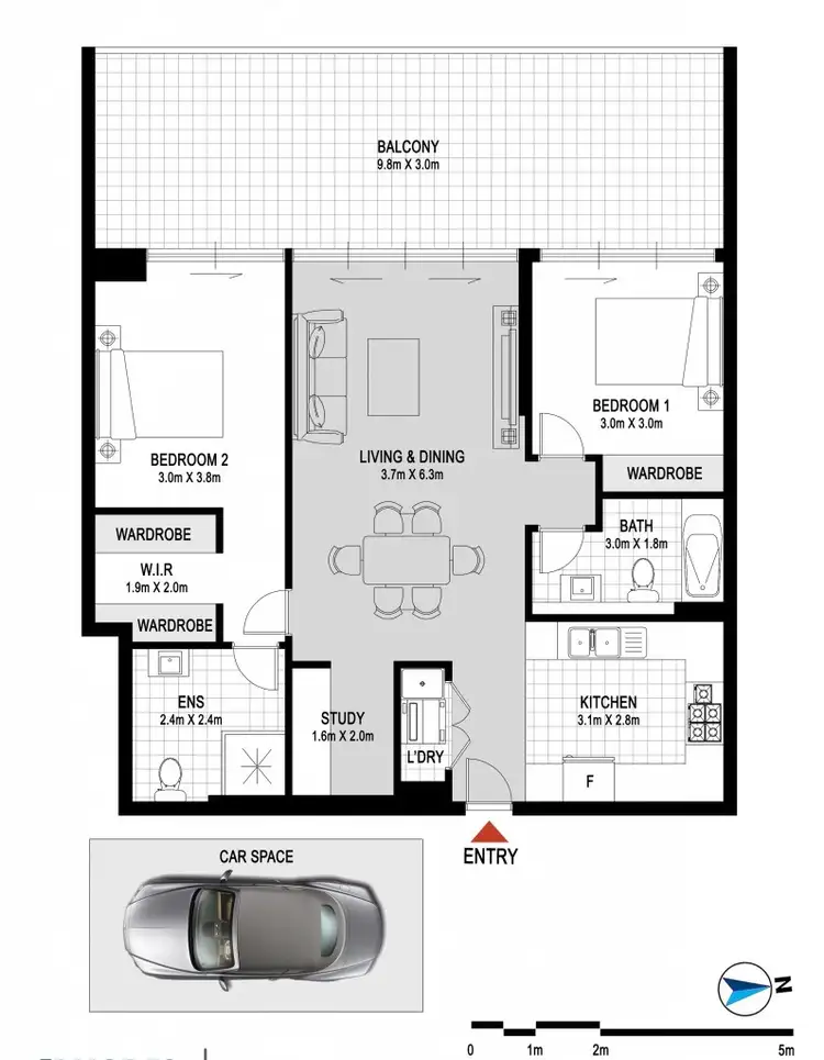 Floorplan of Homely apartment listing, Level 4/40-42 Walker St, Rhodes NSW 2138