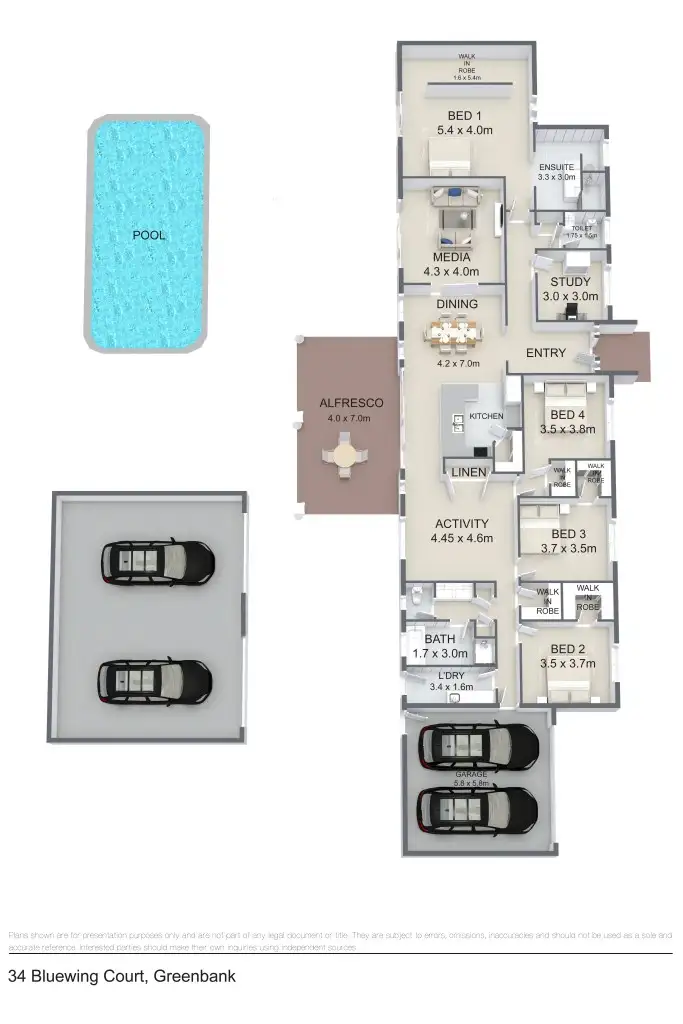 Floorplan of Homely house listing, 34 Bluewing Court, Greenbank QLD 4124