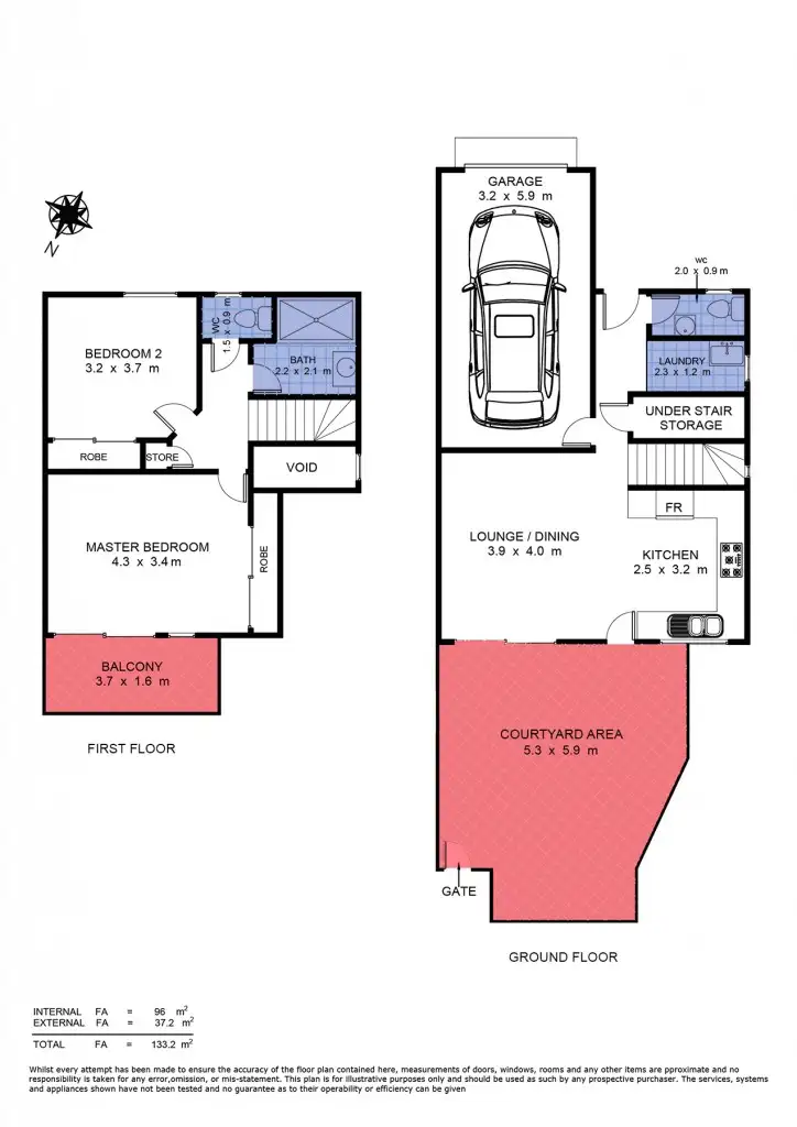 Floorplan of Homely townhouse listing, 1/48 Griffith Street, Everton Park QLD 4053