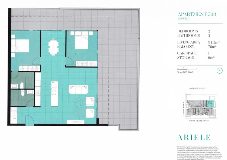 Floorplan of Homely apartment listing, 508/7 Thomas Holmes Street, Maribyrnong VIC 3032