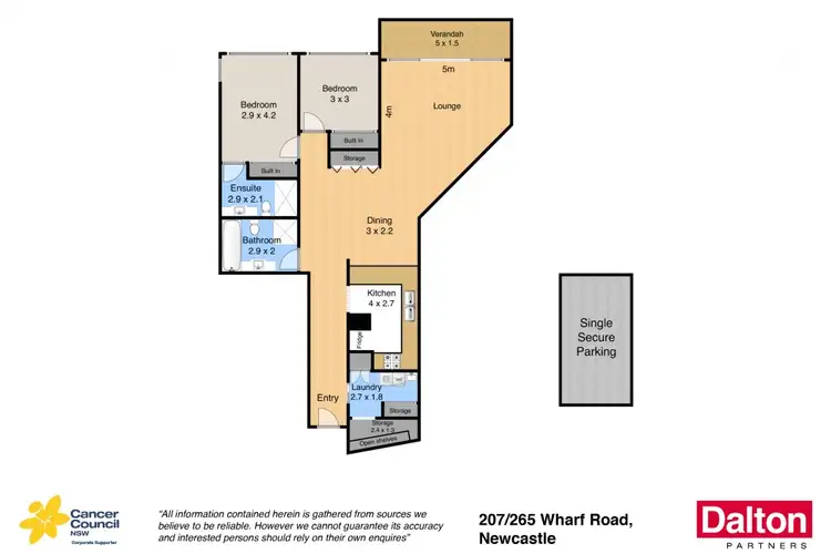 Floorplan of Homely apartment listing, 207/265 Wharf Road, Newcastle NSW 2300