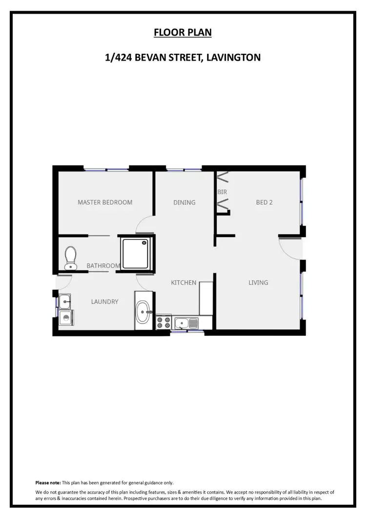 Floorplan of Homely unit listing, 1/421 Bevan Street, Lavington NSW 2641