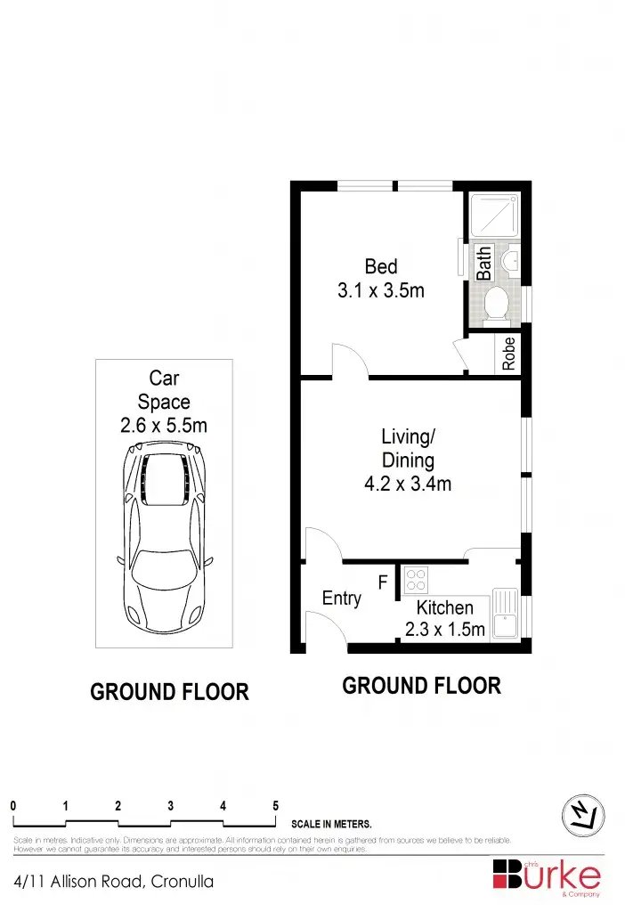 Floorplan of Homely unit listing, 4/11 Allison Road, Cronulla NSW 2230