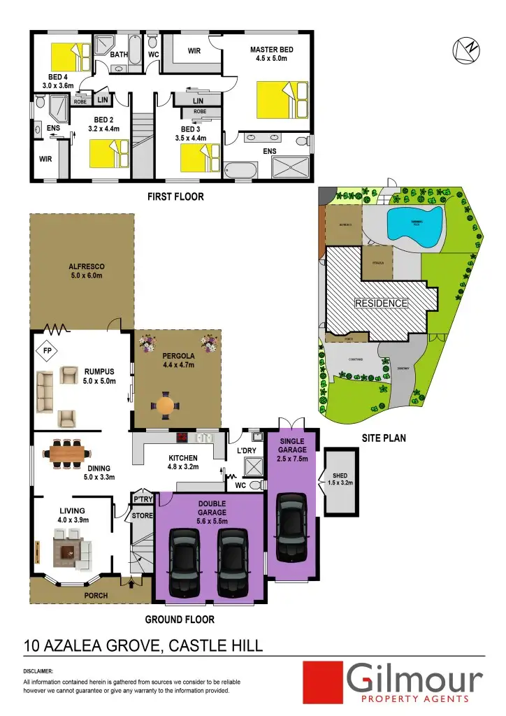 Floorplan of Homely house listing, 10 Azalea Grove, Castle Hill NSW 2154