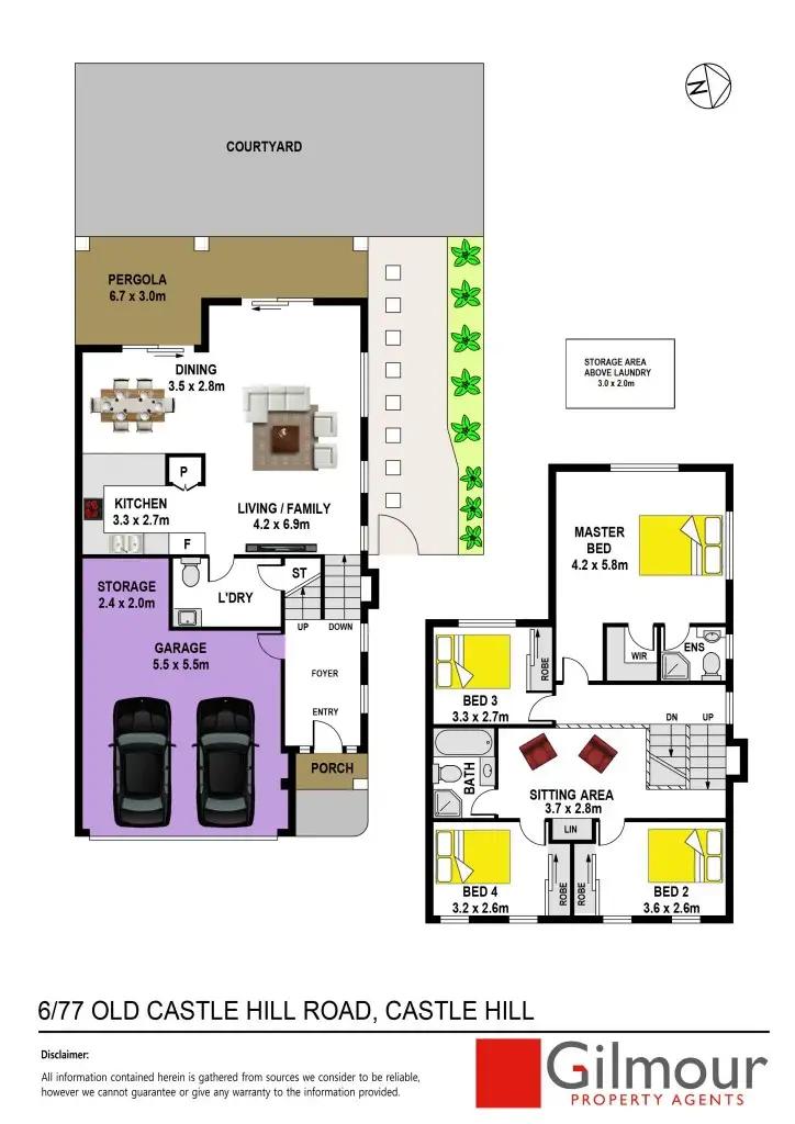 Floorplan of Homely townhouse listing, 6/77 Old Castle Hill Road, Castle Hill NSW 2154