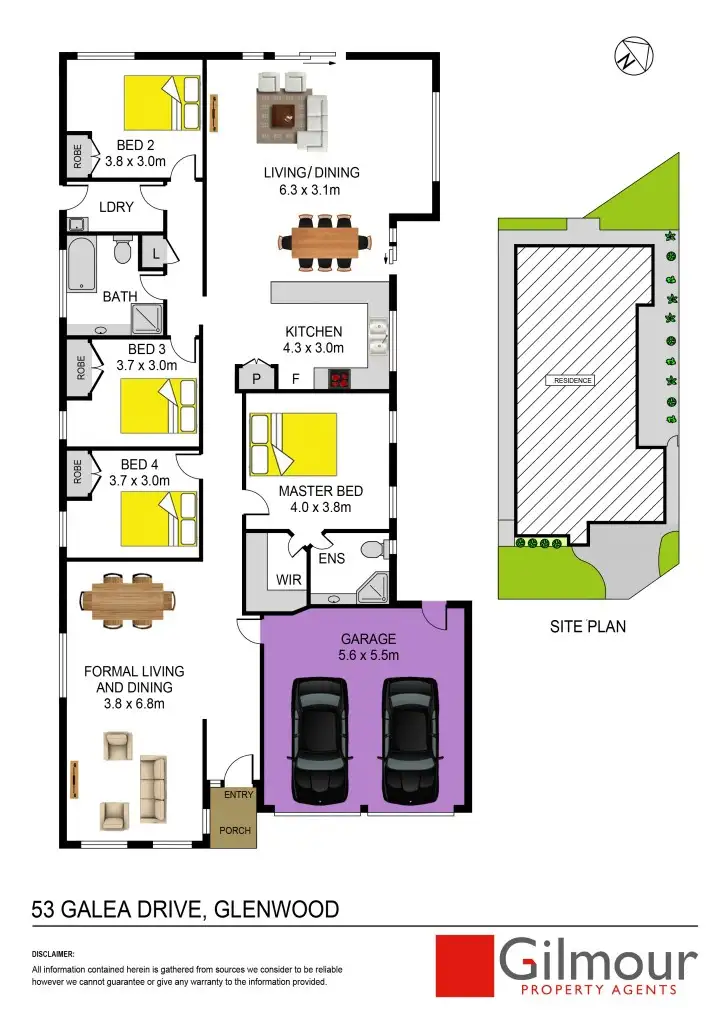 Floorplan of Homely house listing, 53 Galea Drive, Glenwood NSW 2768