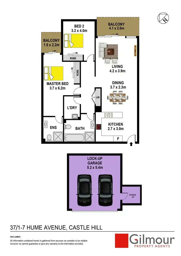 Floorplan of Homely apartment listing, 37/1-7 Hume Avenue, Castle Hill NSW 2154