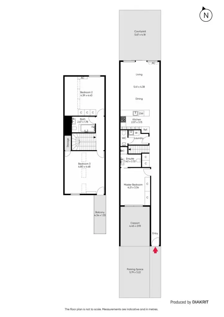 Floorplan of Homely townhouse listing, 1/14 Woolacott Street, Coburg VIC 3058