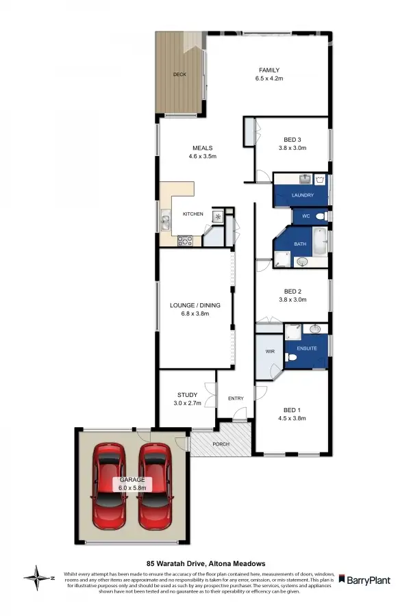 Floorplan of Homely house listing, 85 Waratah Drive, Altona Meadows VIC 3028