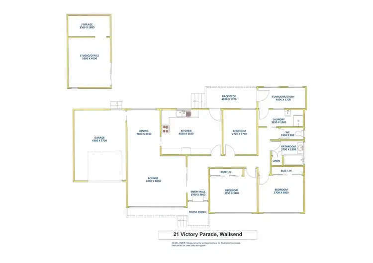 Floorplan of Homely house listing, 21 Victory Parade, Wallsend NSW 2287