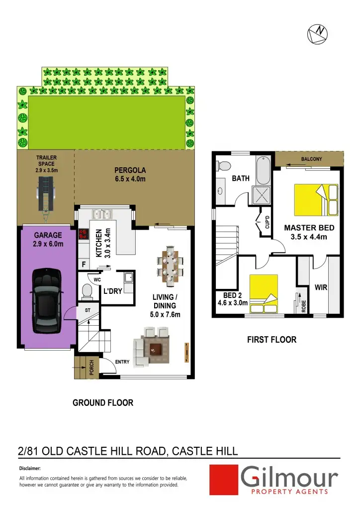 Floorplan of Homely townhouse listing, 2/81 Old Castle Hill Road, Castle Hill NSW 2154