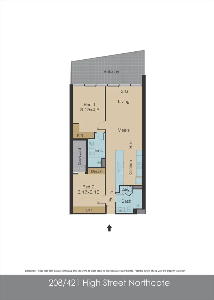Floorplan of Homely apartment listing, 208/421 High Street, Northcote VIC 3070