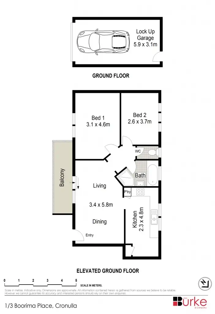 Floorplan of Homely unit listing, 1/3 Boorima Place, Cronulla NSW 2230