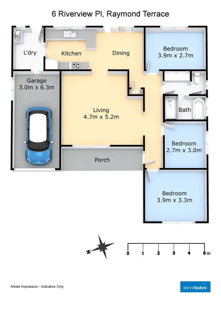 Floorplan of Homely house listing, 6 Riverview Place, Raymond Terrace NSW 2324