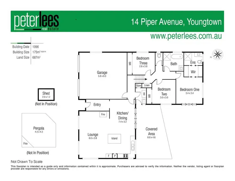 Floorplan of Homely house listing, 14 Piper Avenue, Youngtown TAS 7249