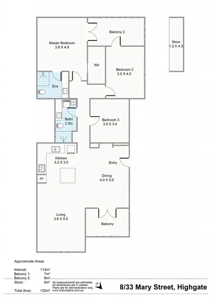 Floorplan of Homely apartment listing, 8/33 Mary Street, Highgate WA 6003
