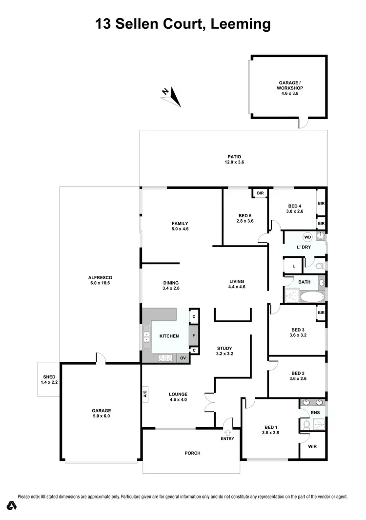 Floorplan of Homely house listing, 13 Sellen Court, Leeming WA 6149