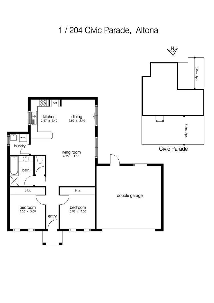 Floorplan of Homely unit listing, 1/204 Civic Parade, Altona VIC 3018