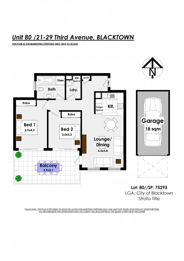 Floorplan of Homely unit listing, 80/21-29 Third Avenue, Blacktown NSW 2148