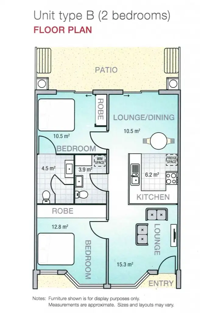 Floorplan of Homely unit listing, 2/36-38 Hickey Street, Cessnock NSW 2325