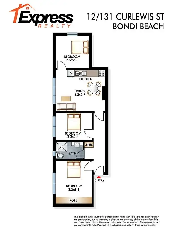 Floorplan of Homely apartment listing, 12/131 Curlewis Street, Bondi Beach NSW 2026
