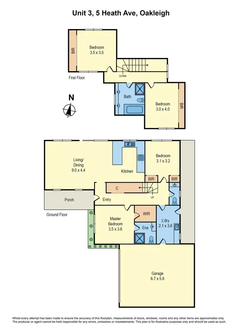 Floorplan of Homely townhouse listing, 3/5 Heath Avenue, Oakleigh VIC 3166