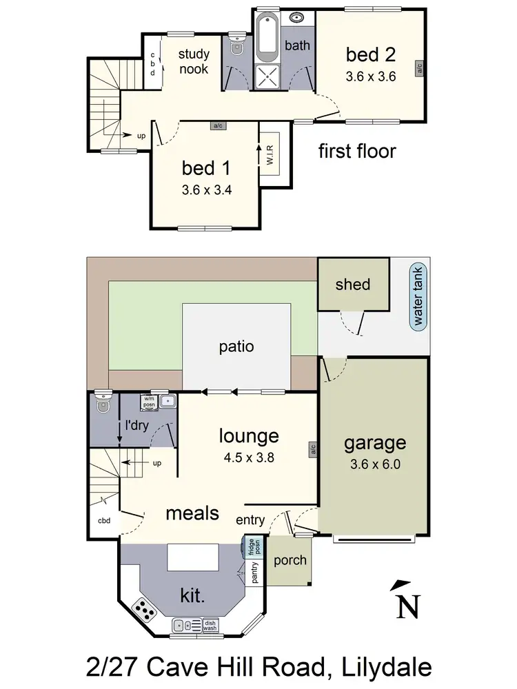 Floorplan of Homely unit listing, 2/27 Cave Hill Road, Lilydale VIC 3140