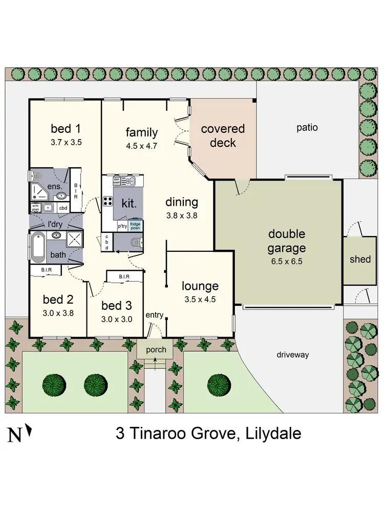 Floorplan of Homely house listing, 3 Tinaroo Grove, Lilydale VIC 3140